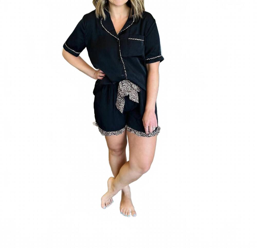 NEW LIME N CHILI savanna nights pajama set in black